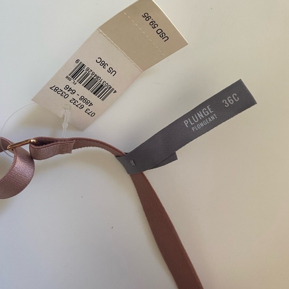 New NWT Aerie Real Power Plunge Push Up Eyelash Lace Bra Rose Pink Mauve 36C - Picture 5 of 6